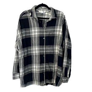 Old Navy Women's Long Sleeve Button Up Plaid The Boyfriend Shirt Size XXL GUC